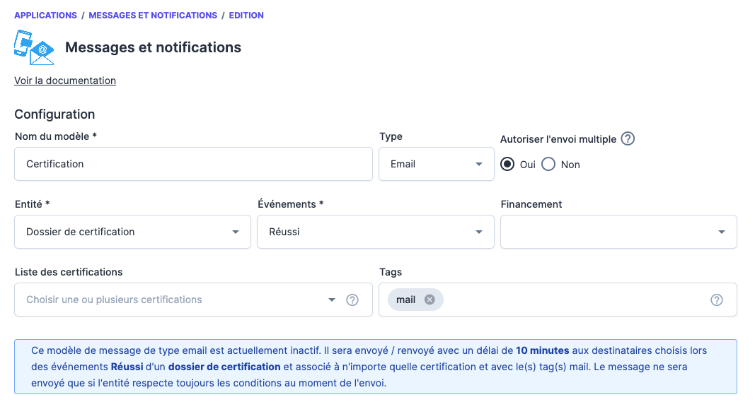 Exemple certification