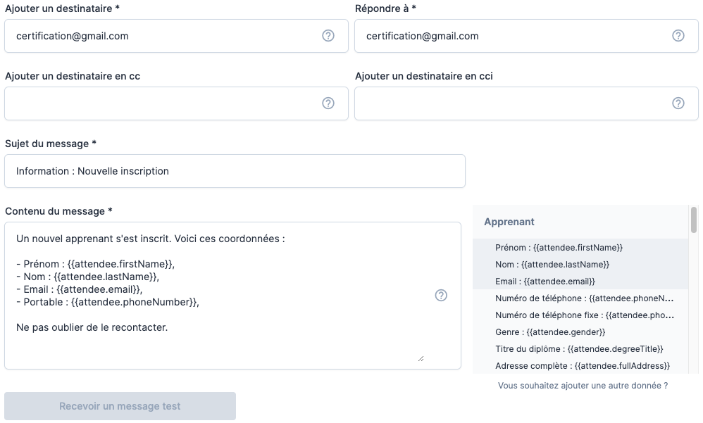 Exemple notification