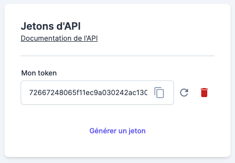 Jeton d'API
