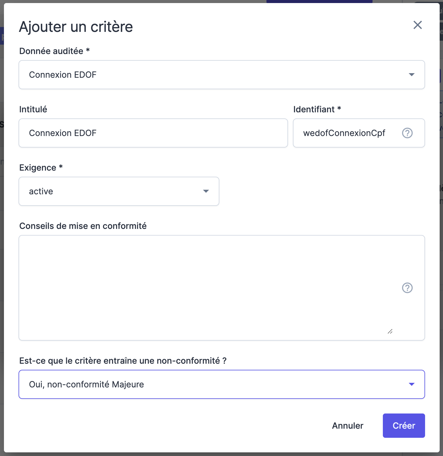 exemple critère